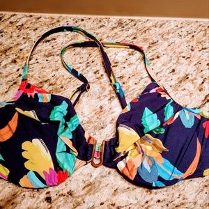 La Blanca Bikini Bathing Suit Underwire Top / Indigo by the Sea / Size L 14